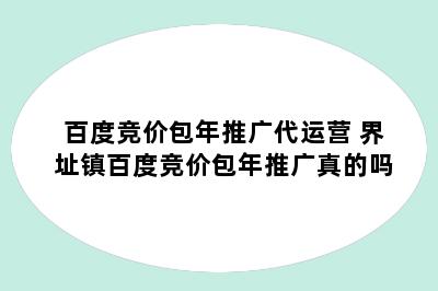 百度竞价包年推广代运营 界址镇百度竞价包年推广真的吗